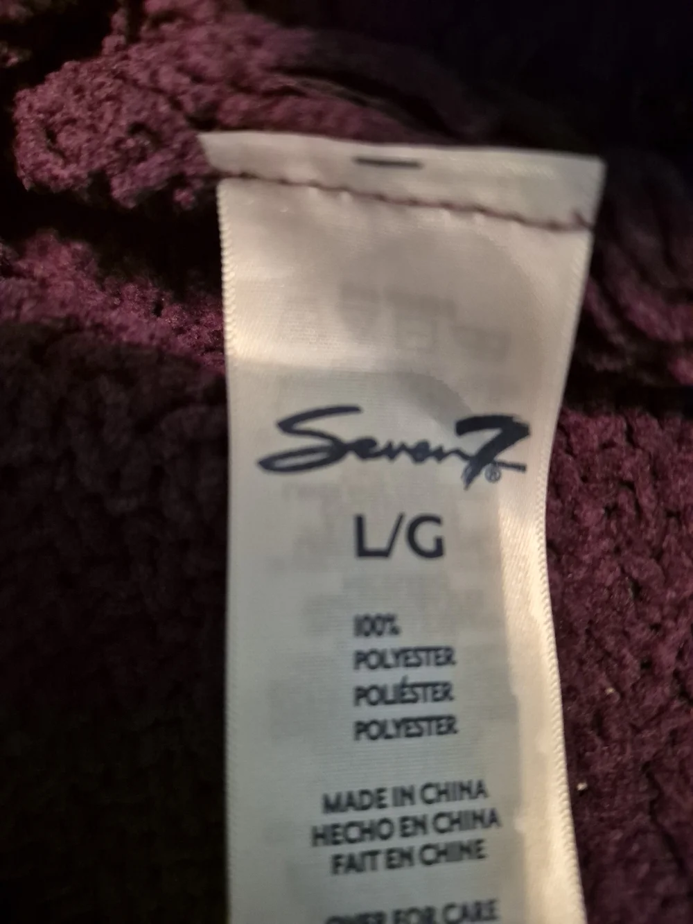 Seven7 Purple Cowl Neck Sweater Large